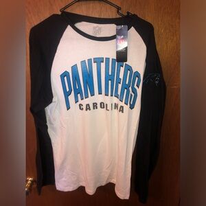 NFL Carolina Panthers White and Blue Shirt Long Sleeve